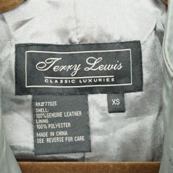 Womens Terry Lewis CLASSIC Luxuries Genuine Leather Gray Size XS Jacket Full Zip - Picture 5 of 5